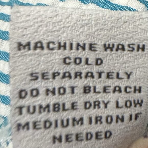 Vermont Country Store Womens Teal Seersucker Robe Size M Striped Loungewear Pool - Picture 9 of 13